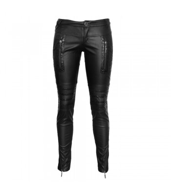 Women Steampunk Trousers Pant Wet Look Vegan Women Gothic Pant